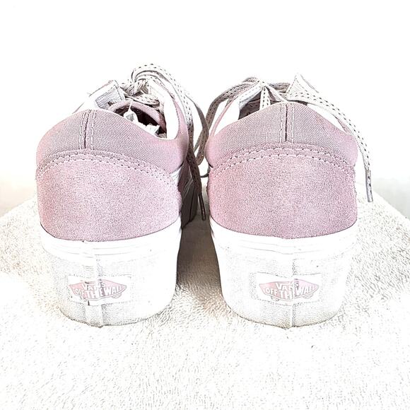 Vans Women's 10 Athletic Shoes Violet Suede White Accents Sparkle Laces Sneakers - Picture 5 of 9